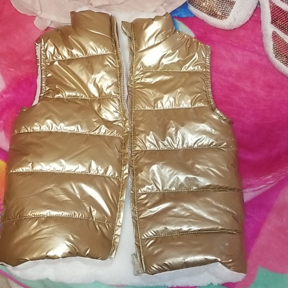 Gold Metallic reversible vest